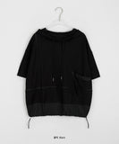 Robco String Pocket Hood Short Sleeve Tee - Linen 70