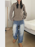 Jones Light Washing Denim Long Wide Pants