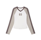 W Track Line V-Neck Long Sleeve