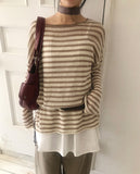Natine Striped Long Sleeve Knit