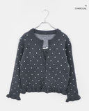 Kura Dot Sleeveless Frill Cardigan Set