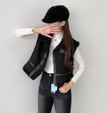 Full Fleece Brushed High Neck Buckle Mustang Vest