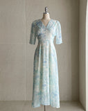 Teilrin Chiffon Shirred Long One Piece