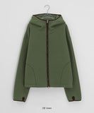 [unisex] Canie Hood Color Matching Fleece Zip-Up Jumper