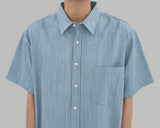 Rope denim short sleeve shirt