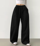 Nanspan banding pin tuck back cut mega wide pants
