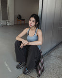 [U-BASIC] Boldy Line Ribbed Crop Sleeveless