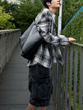 Summer check board cutting shirt