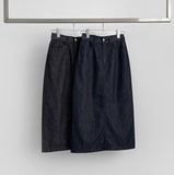 Summer Cooling Non-Fade Back Slit Loose H-Line Long Denim Skirt