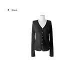 Take See-Through Linen Knit Long Sleeve Cardigan