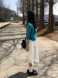 [MADE] Oeun Round Button Three Quarter Sleeve T-Shirt