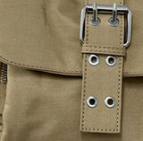 Flap eyelet belt bag