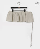 Huli check plain lace wrap skirt