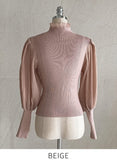 Ronia Frill Polar Pleated Puff Blouse Knit