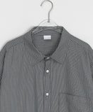 [unisex] Horim Stripe Over Short Sleeve Shirt