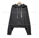 fw Balloon Crop Hood Zip Up