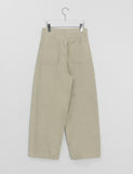 Coden Crack Washing Cotton Pintuck Wide Pants