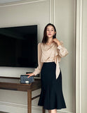 Rockle draped scarf blouse