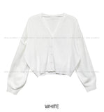 [U-BASIC] Basic Balloon Cropped Cardigan