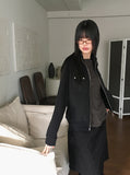 Vet Pocket Color Matching Two-Way Knit Long Sleeve Zip-Up