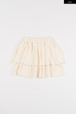 Tiered eyelet flare skirt