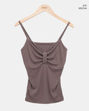 Rotan Lovely Ribbon Shirring Sleeveless Top