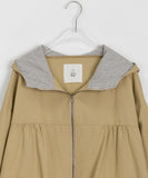 [BAONHAUS] Etones Shirring Zip-Up Jumper