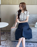 Jehenre Cut Flare A-Line Long Skirt