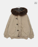 Coron Duffle Balloon Over Fur Hood Zip-up Padding