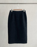 All Black Tweed H-Line Skirt