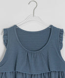 Cuzed Frill Shirring Embossed Sleeveless