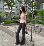 Cooling Hip Padded Low-Rise Stretch Summer Bootcut Denim Pants