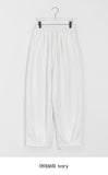 Chop-pit pin-tuck balloon wide banding pants