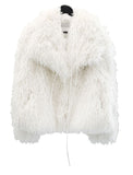 Wide Collar Strap Robe Fur Jacket