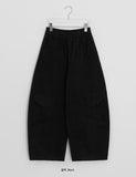 Linshus Cotton Cargo Banding Balloon Wide Pants