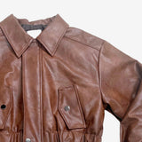Martina Leather Jacket + Pleated Skirt Set