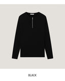 Phantom Zipper Rib Muscle Fit Henley Neck