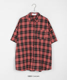 [unisex] Ruwon Pocket Check Over Shirt