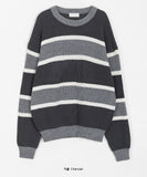 [unisex] Luhan Stripe Over Round Knit