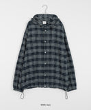 [unisex] Yumei String Hood Over Check Shirt