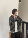 [unisex] Endel Stripe Net Hood Zip-up
