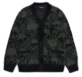 SKULL ROCK HAIRY KNIT CARDIGAN