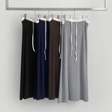 Color Matching Layered Maxi H-line Long Skirt