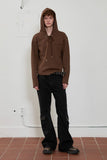 eyelet denim bootcut pants