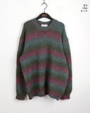 [UNISEX Wool 20] Tums Gradation Stripe Mohair Knit