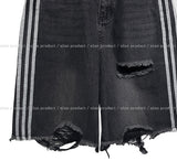 Line Track Damage Bermuda Pants