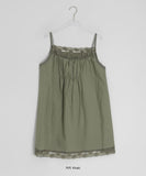 Umi Shirring Layered Lace Sleeveless One Piece