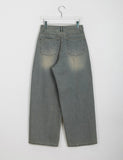 [BAONHAUS] Fillep Cut Washed Denim Pants