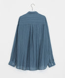 [unisex] Billmon Seersucker Stripe Over Shirt