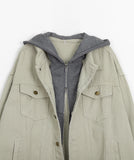 [unisex] Coldw Hood Layered Collar Jacket